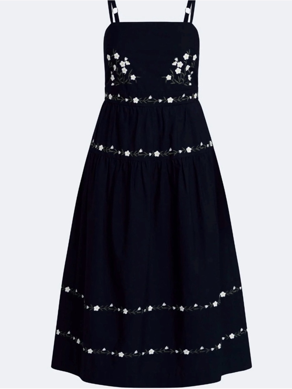 Cotton floral embroidered dress